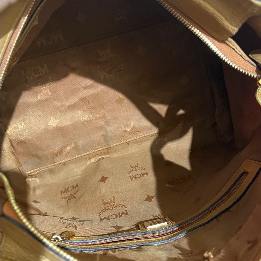 MCM Tan and Olive Tote Bag - Picture 8 of 10